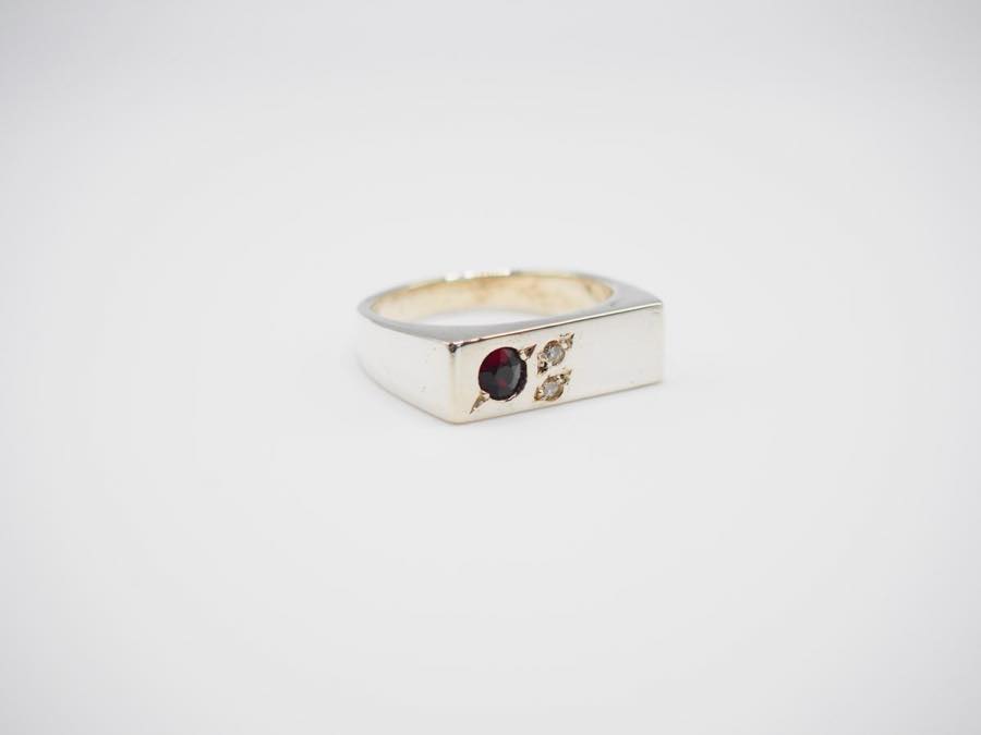 Garnet & Diamond Signet